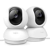 Tapo Wifi Indoor Camera, 2K 3MP Full HD Baby Camera, 360° Security Wireless Pet Camera, Night Vision, Work with Alexa & Google Home, 2 Pack(Tapo C210P2) (Package may vary)