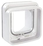 Sure Petcare SureFlap Microchip Cat Flap Connect, DualScan Technology, Mobile App Compatible, Install in Doors, Windows and Walls, White, Hub and 4 x AA Batteries Required, Not Included