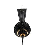 AKG K240 Studio Professional Semi-Open, Over-Ear Headphones, High Performance design, 3.5mm and 1/4" adapters, self adjusting headband - Black and Gold