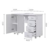 Warmiehomy Professional Manicure Nail Table with Built-in Nail Dust Collection,Mobile Art Beauty Salon Workstation Vacuum Fan Table WorkStation Beauty Manicure Nail Desk, White