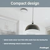FireAngel Mains Smoke Alarm - SW1-R Mains Powered Optical Smoke Detector with Backup Battery - Wired, Interlinked Smoke Alarms for Home with Test Button and LED Indicators - White