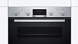 Bosch Home & Kitchen Appliances Bosch MBS533BS0B Serie 4 Built-in Double Oven with EcoClean Direct, 3D Hotair, LED display and 2 Universal Slimline Pans, Stainless steel