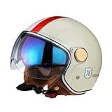ViPER RSV19 Open Face Motorbike Helmet - Scooter Motorcycle Crash Jet Helmet for Men Women with Sun Visor - Electric Bike & Road Bike Road Legal ECE 22.06 Approved Motorbike Helmets