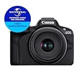 Canon EOS R50 Mirrorless Camera + RF-S 18-45mm F4.5-6.3 IS STM + RF-S 55-210mm F5-7.1 IS STM Lens - 24.2MP, APS-C, 15fps | 4K Oversampled 6K Video | Wi-Fi, Bluetooth | Compact for Travel & Vlogging