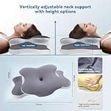 CloudNook Memory Foam Pillow for All Sleepers, Orthopedic Neck Support Pillow for Neck and Shoulder Pain Relief (Grey)