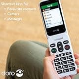 Doro Leva L20 Unlocked Mobile Phone for Seniors - Large Display - Powerful HD Sound - Camera - Assistance Button with GPS Location - Basic Phone Without Internet (Black)
