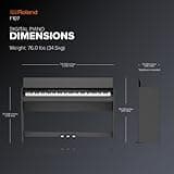 Roland F107 Digital Piano | Streamlined and Affordable Home Piano with Attractive Modern Design | Perfect for Beginners | Class-Leading Sound and Playability | Onboard Bluetooth® & More