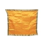 Set of 2 Large Pooja Cloth Mat Aasan for Pooja Decorative Cloth (Size:-22 Inches X 22 Inches) Multipurpose Pooja Decorations Item Indian Traditional Navratri Decor decorations Gifts(Red & Yellow)