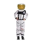 Spooktacular Creations Astronaut Costume for Kids with Movable Visor Astronaut Helmet, NASA Space Costume Halloween Costume Kids, Pretend Role Play Dress Up (White)-Small (5-7 yrs)