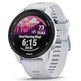 Garmin Forerunner 255 Music GPS 46mm Running Smartwatch, Lightweight, Music Storage, Advanced Training & Insights, Safety & Tracking Features, up to 14 days Battery Life, Whitestone