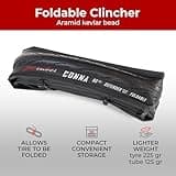 Fincci Set Pair Road Bike Tyres 700 x 25c - Foldable 25-622 60TPI 700c Tyres with Presta Valve Inner Tubes 60mm and LVL3 Nylon Protection - 700x25c Tyre for Cycle Race Road Racing Bicycle