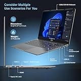 2025 Laptop with AMD Ryzen 7 5700U Processor(8C/16T, Up to 4.3GHz), 16.1“ FHD Display Laptop Computer with Backlit Keyboard, 16GB RAM 512GB NVMe SSD, WiFi 6, HDMI, USB3.2, Type-C, 53Wh Battery