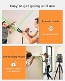 CIGMAN Green Laser Level with Self-Levelling and Manual Modes, 30m Range (Pulse Mode Extend 50m with Receiver), 4 Brightness Levels, ±0.3mm/m High Precision, Includes 2 AA Batteries & Mounting Bracket