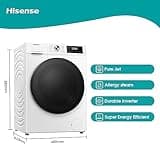Hisense WFQA1214EVJM Freestanding 12 KG Front Load Washing Durable Inverter Machine Steam Wash Quick Wash 15 Washing Programs 1400 RPM White Energy Rating A