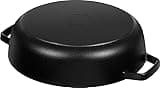 STAUB Cast Iron Sauté Pan, Chistera Lid, Round, 3.7 L, Black, 33 x 31 x 9.5 cm