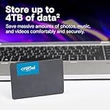 Crucial BX500 SATA SSD 4TB, 2.5" Internal SSD, Up to 540MB/s, Laptop and Desktop (PC) Compatible, 3D NAND, Dynamic Write Acceleration, Solid State Drive - CT4000BX500SSD101
