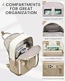 LOVEVOOK Backpack Womens, 15.6 Inch Laptop Travel Work Rucksack, Waterproof School Bag with USB Port, Anti Theft Ladies Computer Back Pack for Office Business College Uni, Khaki