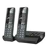Gigaset Family A Duo - Two Handsets - Cordless DECT Telephone with an Answering Machine - Timeless and Elegant Design, Black [UK Version]