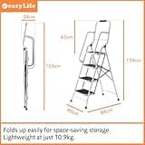 Easylife Safety Folding Step Ladder, 4 Step Ladder, Strong, Non-Slip Rubber Steps With Rail Support And Grip Tight Ridges, 96x159cm - Safety Step Ladders By Easylife Lifestyle Solutions