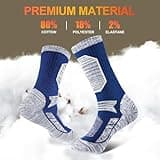 Niofind Mens Thermal Socks Thick Warm Winter Work Boot Socks, Cushioned Cotton Outdoor Sports Crew Sock for Walking Hiking Cycling Running Multipack 5 Pairs, Multicolor 6-8