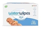 WaterWipes Plastic-Free Original Baby Wipes, 99.9% Water Based Wipes, Unscented for Sensitive Skin, 720 count (Pack of 12)