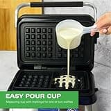 Hamilton Beach Pro Smart Waffle Maker, Non-Stick, 7 Browning Levels, 5 Programmes, Family Size, Digital Display, Overflow Protection - HB5403T, Silver