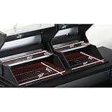 Woodland Grill 3 Burner Dual Fuel BBQ - Gas & Charcoal Barbecue Grill, Side Burner, Integrated BBQ Thermometer, 2 Warming Trays, Adjustable Flame. Propane Gas Regulator Included