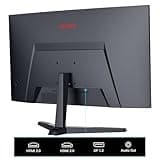 KOORUI 27 Inch Gaming Monitor, FHD 1080P Curved Monitor 180Hz VA 1ms 1500R PC Monitors with Adaptive Sync, HDMI X2-DP, VESA Compatible, Tilt Adjustable, Eye Care