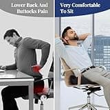 Benazcap Donut Cushion for Hemorrhoids, Coccyx Cushion for Tailbone Pain Relief, Office Chair Cushion, Donut Pillow for Wheelchair, Memory Foam Seat Cushion by Ergonomic for Sores, Sciatica, Black