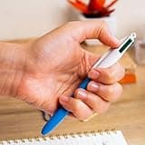BIC 4 Colours Original Pens, Multi Coloured Pens All In One, Retractable Ballpoint Biro Pens, Green, Blue, Red, Black, 12 Pens Per Pack, 1 Pack