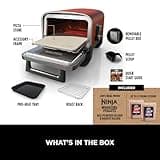 Ninja Woodfire Electric Outdoor Oven, 8-in-1 Pizza Oven, High-Heat Roaster & BBQ Smoker with Roast Rack, Pro-Heat Tray, Pizza Stone,Wood Pellets & Scoop, Electric,6 Pizza Settings,Burnt Orange OO101UK