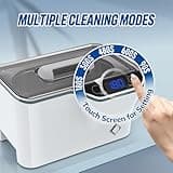 LifeBasis CDS-100 Ultrasonic Cleaner Jewellery Cleaner 600ML 42KHz,Silver Cleaner with Cleaning Basket Watch Stand for Jewelry Necklace Ring Glass Watch Denture Guin-ness Surger Cans（White）