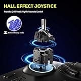 QRD Spark N5 Wireless Controller for PS5 Pro Slim PS4 PS3 PS2 Steam Deck PC Windows Mac iOS Android TV Box, Halleffect Gamepad Joystick with Touchpad, 6 Axis Gyro, Dual Vibration, Mapping, Macro