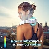PluvoFan 6000mAh Neck Fan with Cooling Plate Cold Compress Bladeless Portable Quiet Air Conditioner Rechargeable Holiday Essentials for Women Men Travel Camping Outdoor (White)