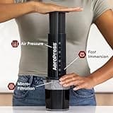 AeroPress XL Coffee Press – 3 in 1 brew method combines French Press, Pourover, Espresso. Full bodied, smooth coffee without grit or bitterness. Small portable coffee maker for camping & travel