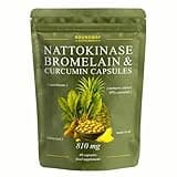 Nattokinase Bromelain Curcumin | Foreign Protein Detox & Cleanse with Black Pepper Extract | High Strength | 60 Vegan Capsules, Made in The UK by Roundway Supplements