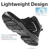 Nasogetch Safety Boots Waterproof Work Boots Lightweight Steel Toe Cap Boots for Men Women Safety Trainers Non-Slip 9193 Black 10 UK Label Size 44
