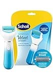 Scholl Velvet Smooth Electric Foot File with Cracked Heel Refill - Pedicure Foot File for Hard Skin and Callus Removal, Includes Velvet Smooth Roller and Cracked Heel Roller
