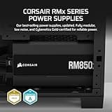 CORSAIR RM850x Fully Modular Low-Noise ATX Power Supply – ATX 3.1 Compliant – PCIe 5.1 Support – Cybenetics Gold Efficiency – Native 12V-2x6 Connector – Black