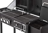 CosmoGrill Hybrid 4 Burner Barbecue DUO Dual Fuel BBQ 3+1 Gas Grill & Charcoal Smoker BBQ Grill, Built-in Thermometer, Warming Rack, Outdoor Portable Large Coal Barbecue for Home Garden Party Cooking
