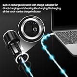 Jayxinli Torches LED Super Bright 500000 Lumen Rechargeable, Powerful Torch 3 Light Modes, Zoomable, High Power Bright Torch