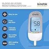 Kinetik Wellbeing Blood Sugar Monitor - Glucometer Kit for Diabetic Home Testing Used by the NHS, Blood Glucose Meter for Precise Sugar Level Monitoring, Suitable for Pregnancy, Supporting Diabetes UK