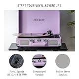 Crosley Cruiser Plus Portable Turntable - Bluetooth Record Player, 3-Speed Suitcase Vinyl Player, Home Turntables for Vinyl Records, Built in Stereo Speakers & Bluetooth Receiver, AUX Input, Lavender