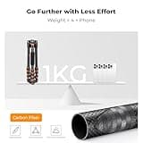 K&F Concept 61" Carbon Fibre Camera Tripod, Lightweight Compact Tripod with 2 Sections Central Column, Low Profile Ball Head and Carry Bag for DSLR Camera A225C0+BH-25L