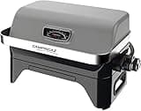 Campingaz Gas BBQ Attitude2go CV, Low-Smoking Portable Barbecue, Camping Grill, Tabletop Grill, Barbecue with Lid, Thermometer and Cast Iron Grid, Runs on CV 470 Plus Gas Cartridge, Grey