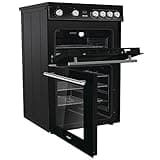 Hisense HDE3211BBUK 60cm Electric Cooker with Ceramic Hob-Black , A Rated Double Oven