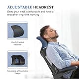 Office Chair - Ergonomic Desk Chair with Lumbar Support Headrest Adjustable, Padded Flip-up Armrests Comfy Seat Cushion High Back Executive Manager Chair For Home Office