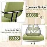 KLASIKA Leather Office Desk Chair,Rolling Swivel Adjustable Height Computer Desk Chairs,Ergonomic Mid Century Modern Vanity Make Up Chair with Backrest and Armrest for Task Office, Avocado, 4pk