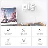 UK to European Plug Adapter - UK to EU Euro Europe Schuko 40W USB C Fast Travel Plug Adaptor Grounded USBC Type C Charger for Spain Turkey France Germany Iceland Poland Greece Russia (Type E/F)Tusreda