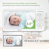 Blemil BabyMonitor with Camera and Audio, 6'' IPS Screen Baby Camera Monitor No WiFi, 30-Hrs Battery, ECO, Night Vision,2-Way Talk, Travel Video Baby Monitor Portable
